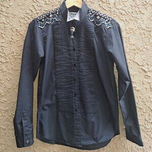 Women's Size Small Wrangler Button Up Beaded Fringe Western Shirt